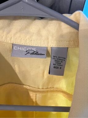 Chico's Platinum Yellow Jacket- Size 3